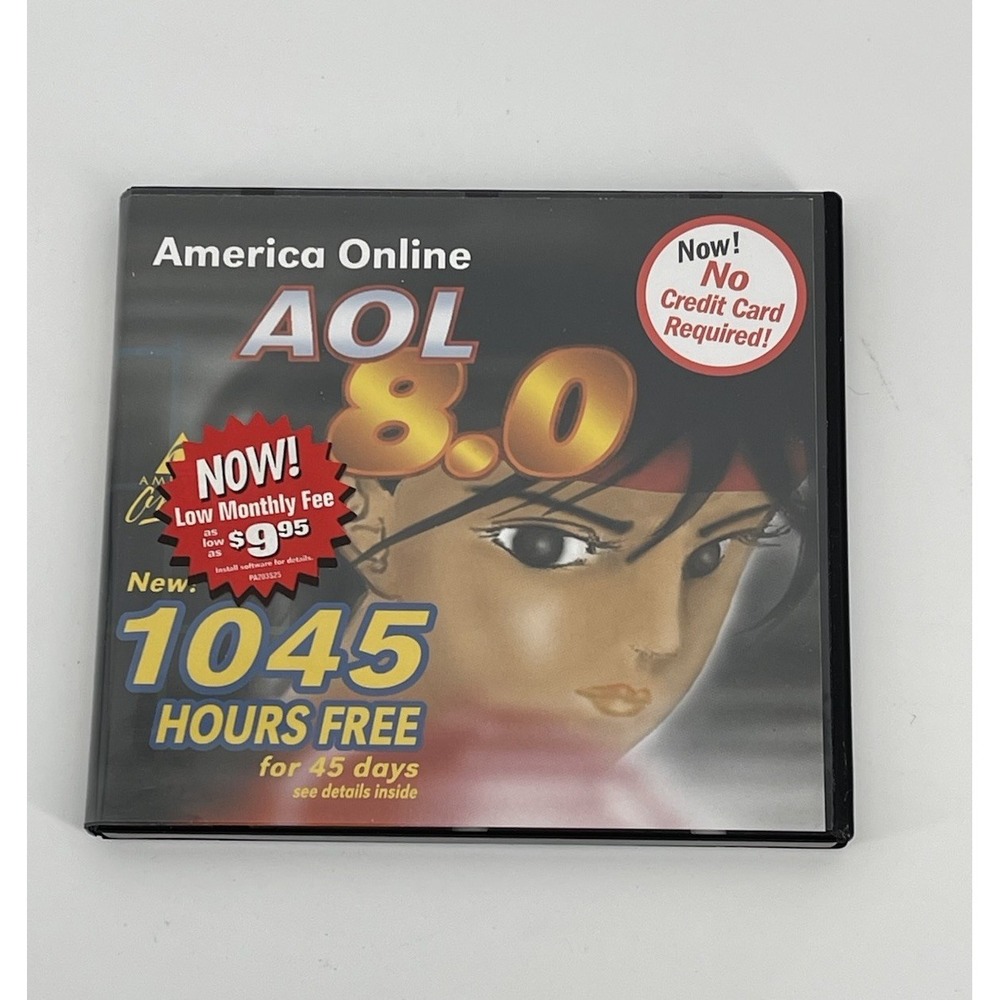 America Online AOL 8.0 1045 Hours Free CD 2002